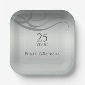 Personalisiertes und modernes Party zum 25-jährige Pappteller (Vorderseite)