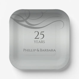 Personalisiertes und modernes Party zum 25-jährige Pappteller