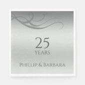 Personalisiertes und modernes Party zum 25-jährige Serviette (Vorderseite)