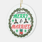 Personalisiertes und verheiratetes, verheiratetes  keramik ornament (Links)