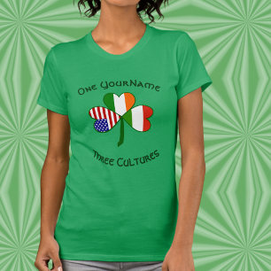 Personalisiertes Ungarn Irland USA Shamrock Damen T-Shirt