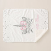 Personalisiertes Unicorn Baby Sherpadecke (Vorderseite (Horizontal))