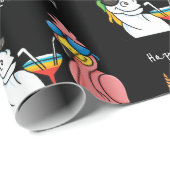 Personalisiertes Unicorn & Flamingo Cocktail Party Geschenkpapier (Rolleneckpunkt)