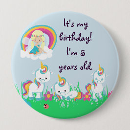Personalisiertes Unicorn-Geburtstags-Party Button