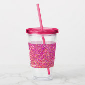 Personalisiertes Unicorn Girly Pink Glitzer Sparka Acryltrinkbecher (Links)