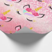 Personalisiertes Unicorn Ombre Glitzer Wrapping Pa Geschenkpapier (Ecke)