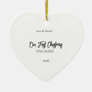 Personalisiertes Unser erstes Weihnachten Verlobt Keramik Ornament