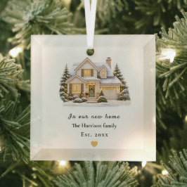 Personalisiertes Unser erstes Zuhause-Ornament, Ne Ornament Aus Glas