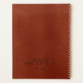 Personalisiertes Unternehmen - Brown Vegan Leather Planer (Rückseite)