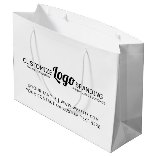 Personalisiertes Unternehmen Große Geschenktüte (Rückseite Schrägansicht)