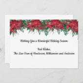 Personalisiertes Unternehmen Red Poinsettia Feiertagskarte (Vorne/Hinten)