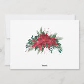 Personalisiertes Unternehmen Red Poinsettia Feiertagskarte (Rückseite)