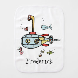 Personalisiertes Unterseeboot unter Wasser Baby Spucktuch