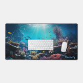 Personalisiertes Unterwasser-Korallenriff Schreibtischunterlage (Tastatur & Maus)