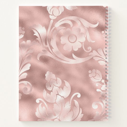 Personalisiertes, üppiges Rosa Keepsake Rezept Buc Notizblock (Rückseite)