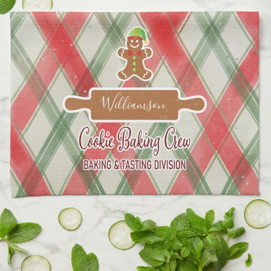 Personalisiertes Urlaubskochen Mit Monogramm backe Geschirrtuch (Gefaltet)