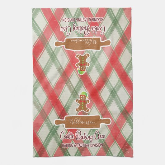 Personalisiertes Urlaubskochen Mit Monogramm backe Geschirrtuch (Vertikal)