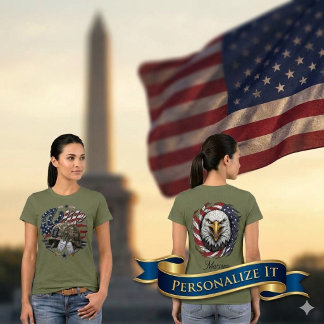 Personalisiertes US-Armee-Frau Patriotisch T-Shirt