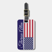 Personalisiertes US-Flagge-Gepäckanhänger Gepäckanhänger (Vorderseite vertikal)