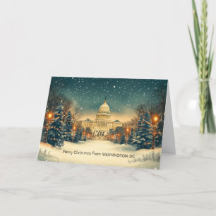 Personalisiertes US-Kapitol Washington DC Weihnach Feiertagskarte
