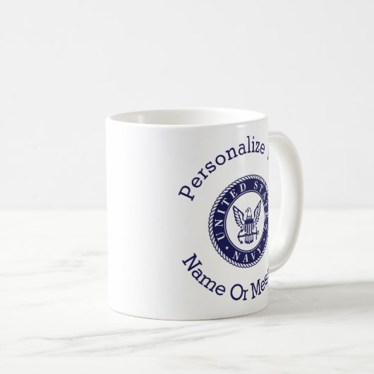 Personalisiertes US-Marine-Emblem Kaffeetasse (VorderseiteRechts)