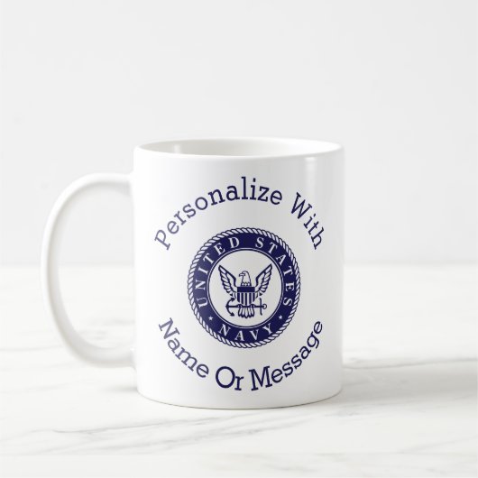 Personalisiertes US-Marine-Emblem Kaffeetasse (Links)