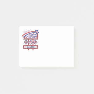 Personalisiertes USA 250 – Patriotisches Retro-Mar Post-it Klebezettel