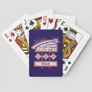 Personalisiertes USA 250 – Patriotisches Retro-Mar Spielkarten