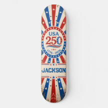 Personalisiertes USA America 250 Skateboard