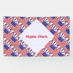 Personalisiertes USA-Flaggen-Kachel-Muster Banner