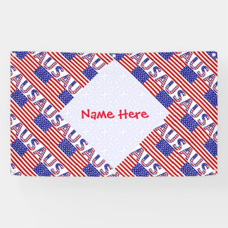 Personalisiertes USA-Flaggen-Kachel-Muster Banner