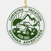 Personalisiertes UTV Offroad Weihnachtsgrün Keramik Ornament (Vorne)