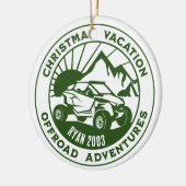 Personalisiertes UTV Offroad Weihnachtsgrün Keramik Ornament (Links)
