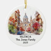 Personalisiertes Valencia-Ornament, Spanien Keramik Ornament (Vorne)