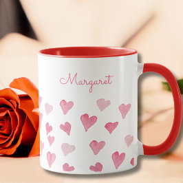 Personalisiertes Valentine Hand Gezeichnet Wasserf Tasse