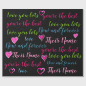 Personalisiertes VALENTINE - TEXT zur Liebe Geschenkpapier (Flach)