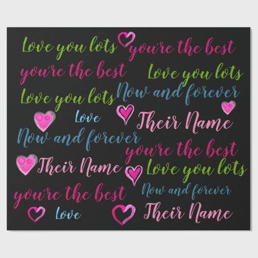 Personalisiertes VALENTINE - TEXT zur Liebe Geschenkpapier (Flach)