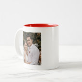 Personalisiertes Valentiner Tagesherz gemusterte T Zweifarbige Tasse (Vorderseite Links)