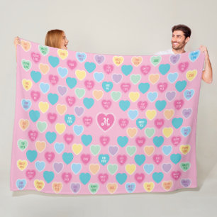 Personalisiertes Valentinisches Kerzenlicht Rosa Fleecedecke
