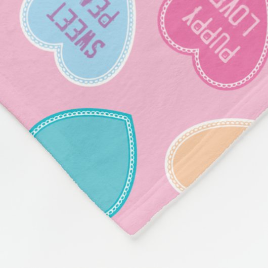 Personalisiertes Valentinisches Kerzenlicht Rosa Fleecedecke (Ecke)
