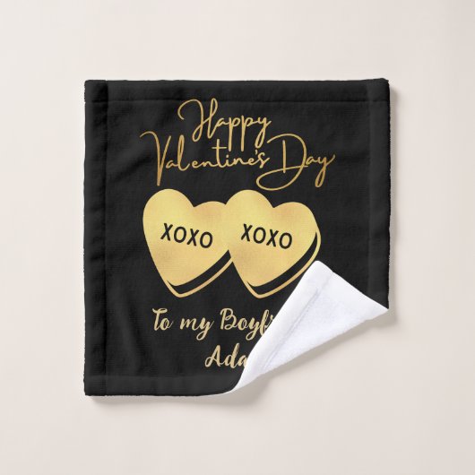 personalisiertes Valentinspaar Badhandtuch Set (Waschlappen)