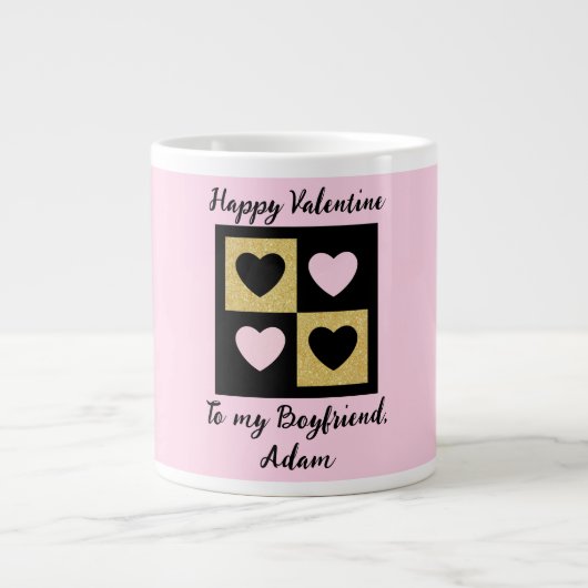 personalisiertes Valentinspaar Jumbo-Tasse (Vorderseite)