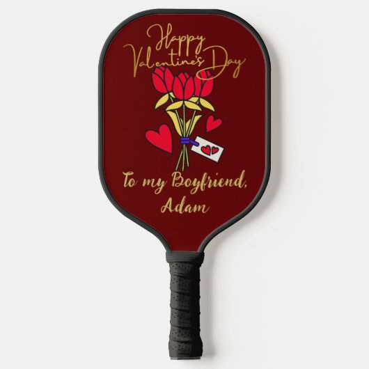 personalisiertes Valentinspaar Pickleball Schläger (Vorderseite)