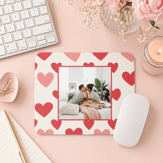Personalisiertes Valentinstag-Foto-Herz-Mauspad Mousepad