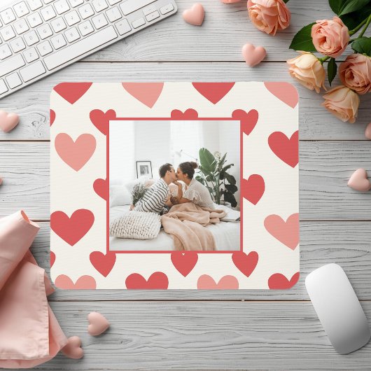Personalisiertes Valentinstag-Foto-Herz-Mauspad Mousepad