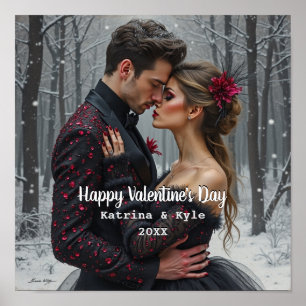 Personalisiertes Valentinstag-Foto & Name  Poster