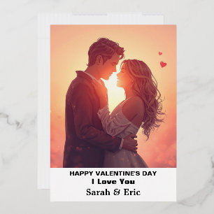 Personalisiertes Valentinstag-Geschenk Folien Feiertagskarte