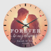Personalisiertes Valentinstag-Geschenk Große Wanduhr (Vorderseite)