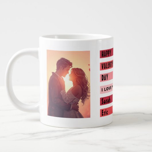 Personalisiertes Valentinstag-Geschenk Jumbo-Tasse (Links)