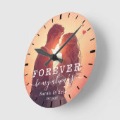 Personalisiertes Valentinstag-Geschenk Runde Wanduhr (Winkel)